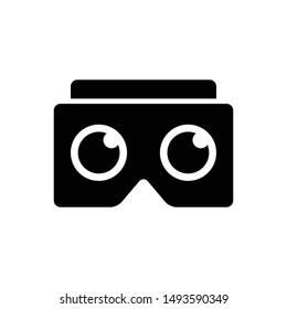 Virtual reality cardboard icon in black color
