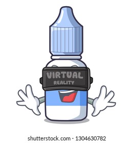Virtual reality cartoon eye drops on drug rack