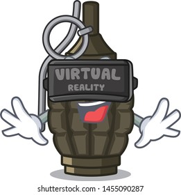 Virtual reality cartoon grenade a in the bag