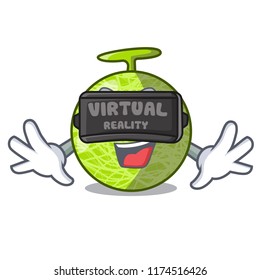Virtual reality cartoon melon sweet fruit in the market