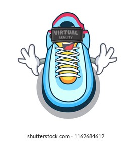Virtual reality cartoon sneaker with rubber toe