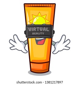 Virtual reality cartoon sun cream in bag makeup
