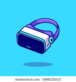 Ilustración del icono del vector de la realidad virtual. Concepto de icono de objeto de tecnología Vector Premium aislado. Estilo de dibujo plano