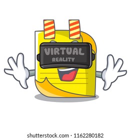 Virtual reality checked note paper mascot