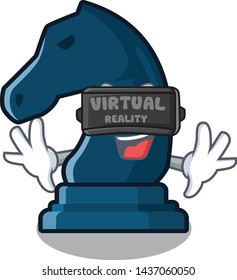 Virtual reality chess knight isolated with the cartoon