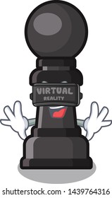 Virtual reality chess pawn in the cartoon shape