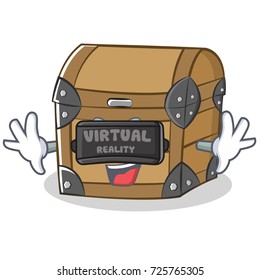 With virtual reality chest character cartoon style