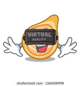 Virtual reality chicken coxinha isolated on a mascot