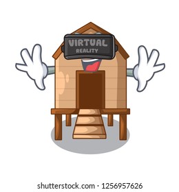 Virtual reality chicken in a on charater coop