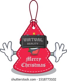Virtual reality Christmas tag hanging of character door
