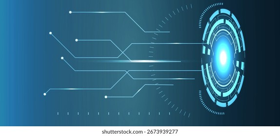Virtual Reality Circular HUD Target Design mit leuchtenden UI-Elementen