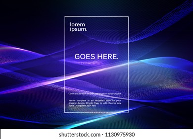Virtual reality concept. 3d abstract bubble shapes flying above surface. Landing page template. Vector illustration.
