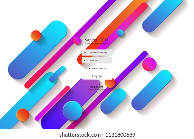 Virtual reality concept. 3d abstract bubble shapes flying above surface. Landing page template. Vector illustration.