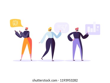 Virtual Reality Concept. Flat People Characters having VR World Experience. Entertainment Technology. Man and Woman in Augmented Reality Glasses. Vector illustration