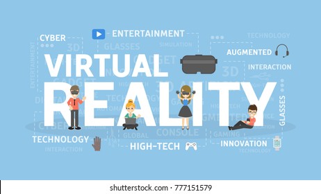 Virtual reality concept illustration. Idea of entertainment, technology and innovation.