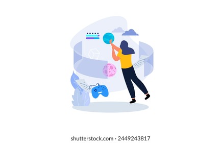 Vector de ilustración de concepto de realidad virtual