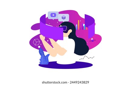 Virtual reality concept illustration vector