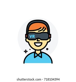Virtual reality concept Isolated Line Vector Illustration editable Icon