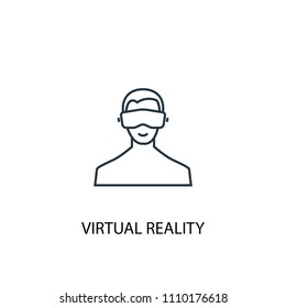 Virtual Reality concept line icon. Simple element illustration. Virtual Reality concept outline symbol design from Augmented reality set. Can be used for web and mobile UI/UX