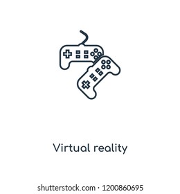 Virtual reality concept line icon. Linear Virtual reality concept outline symbol design. This simple element illustration can be used for web and mobile UI/UX.