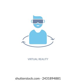 virtual reality concept line icon. Simple element illustration. virtual reality concept outline symbol design.