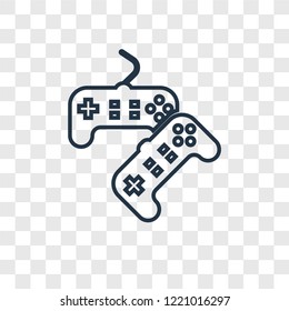 Virtual reality concept vector linear icon isolated on transparent background, Virtual reality concept transparency concept in outline style