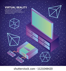 virtual reality console controls television 3d figures
