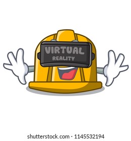Virtual reality construction helmet mascot cartoon