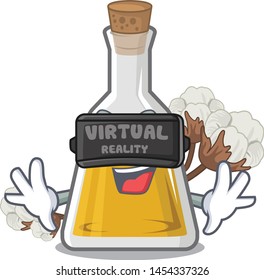 Virtual reality cottonseed oil in the cartoon shape