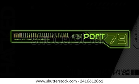 Virtual reality Cyberpunk HUD interface. ci-fi digital interface elements HUD for Game, UI, UX, KIT. Futuristic User Interface, frame screens, Callouts titles.