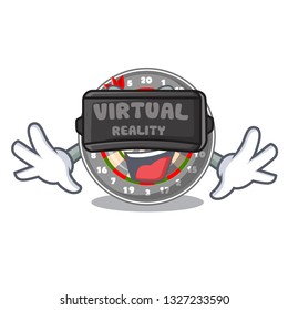 Virtual reality dartcoard isolated with in the character