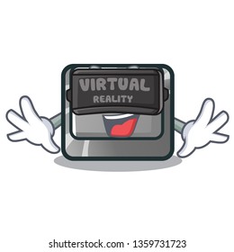 Virtual reality delete button in the shape mascot
