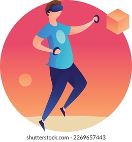 Virtual Reality Design UI Flat Icon Vector EPS