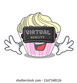 Virtual reality dessert meringue cake isolated mascot cartoon