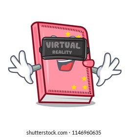 Virtual reality diary mascot cartoon style