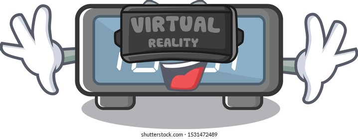 Virtual reality digital clock cartoon in character shape