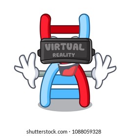 Virtual reality dna molecule mascot cartoon