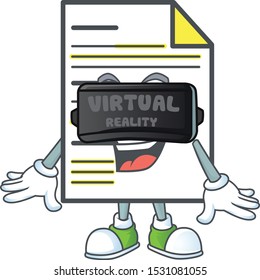 Virtual reality document template with cartoon character shape