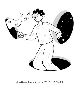  Virtual Reality Doodle Mini Illustrations 
