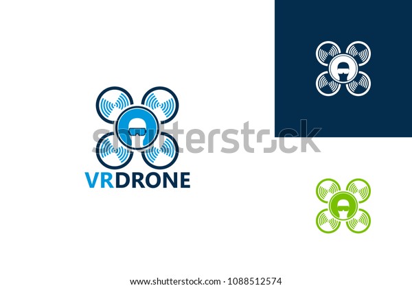 Virtual Reality Drone Logo Template\
Design Vector, Emblem, Design Concept, Creative Symbol,\
Icon