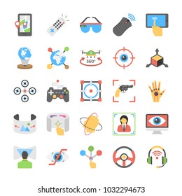 
Virtual Reality and Drones Flat Icons Pack 

