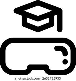 Icono del esquema del aprendizaje, Educación, realidad virtual