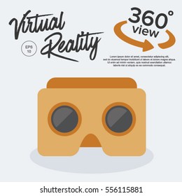 Virtual Reality Elements, Vector Illustration, 360 View, Cyber, Technology