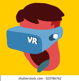 Virtual Reality Era. Vector illustration Flat