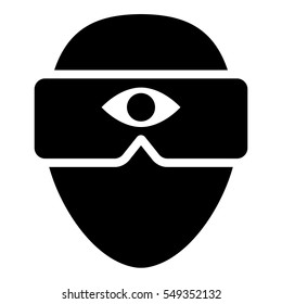 Virtual reality Eye illustration - glyph style icon - Filled black
