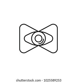 Virtual reality eye outline icon. Eye vector illustration on white background. Element for Virtual reality design and web