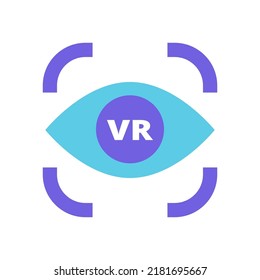 virtual reality eye vision capture icon vector flat illustartion