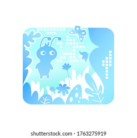 Virtual reality for fantasy video 2D vector web banner, poster. Arcade videogame flat characters on cartoon background. Simulator for entertainment. Futuristic cyber space colorful scene
