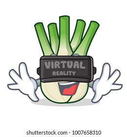 With virtual reality fennel mascot cartoon style