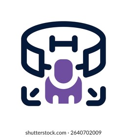 virtual reality fitness duotone icon. Sleek and modern vector icon for websites, mobile apps, marketing materials, and corporate design. Fully scalable and ready to use.